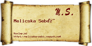 Melicska Sebő névjegykártya